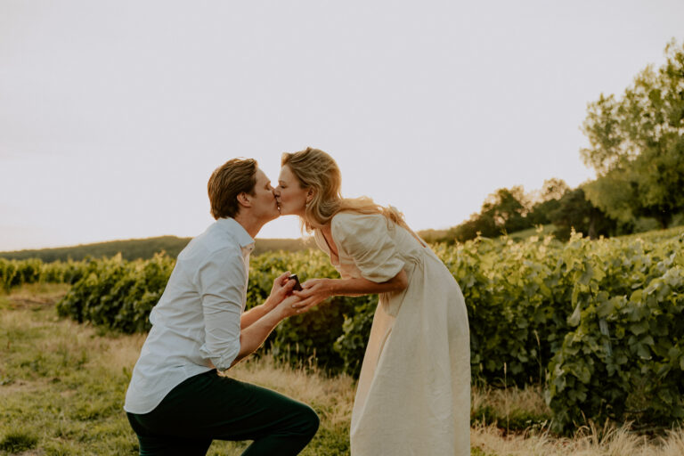 Demande mariage vignes Champagne